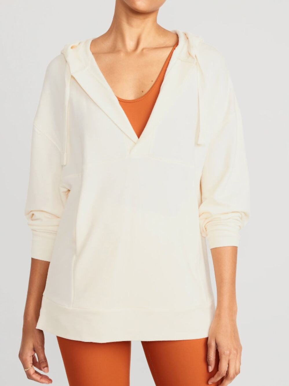 Old Navy Cream Oversized Polo Sweatshirt | Size L Tall